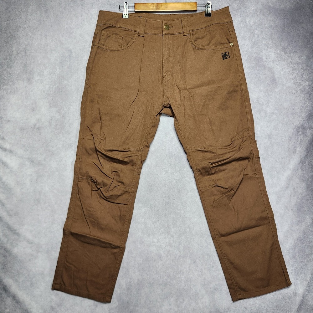 TD Apparel Carlos Ray Slim Fit Tactical Pants Mens 36x30 Brown Cotton Spandex